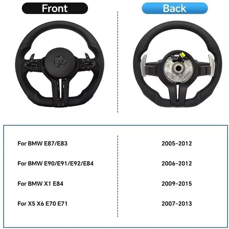 Black Chrome Sport Leather Steering Wheel For F30 F36 F20 F23 F22 M3 F80 X1 F48 F10 F07 F01 M5 E84 E87 E90 E70 BMW Car Accessory Easy To Install
