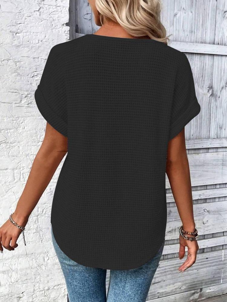 Wiosna Lato Damska Moda T-Shirt Europejski Amerykański Modny Kolekcja Krótki Rękaw Koronkowe Szycie