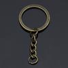 Llavero con cadena de eslabones, 5 uds., llavero con colgante DIY, anillos divididos