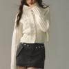 High Neck Sweater Jacket for Women In Autumn and Winter Lazy Design Soft and Loose Short Sleeved Knitted Sweater