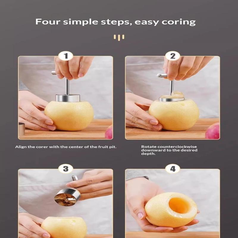 Fruit Core Digger Pear Core Coring Cutter Stainless Steel Fruit Core Pitter Remover Separator For Kitchen Accessories