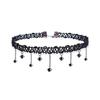 Pop Hollow Black Leather Velvet Choker Necklace Layer Jewelry Goth Necklace for Women Choker Collarbones Necklace