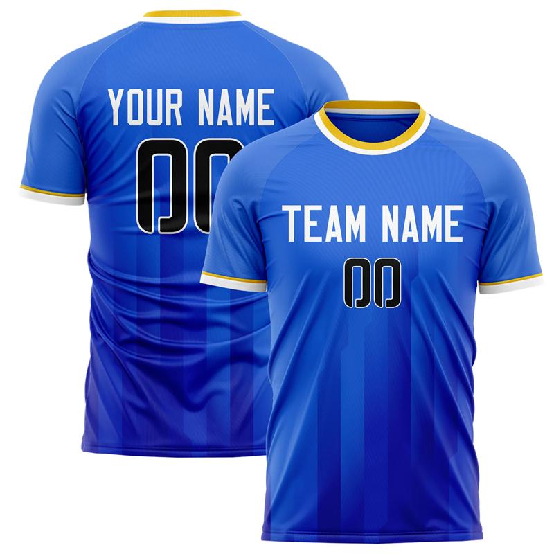 Customized Team Name Number Name Football T-shirts Personalized DIY Crew Neck Blue Sport T Shirts Loose Quick Dry Team Uniform
