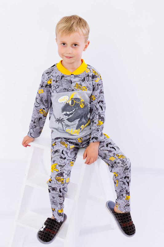Boys’ Classic Pajama Set – Lightweight Cotton Knit & Button Detail, Any Season, 6077-002-33-4 HC