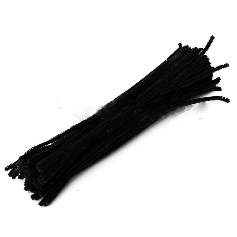 

100x flexible chenile wires, pipe cleaner, pipe cleaner, plush wire 30cm black