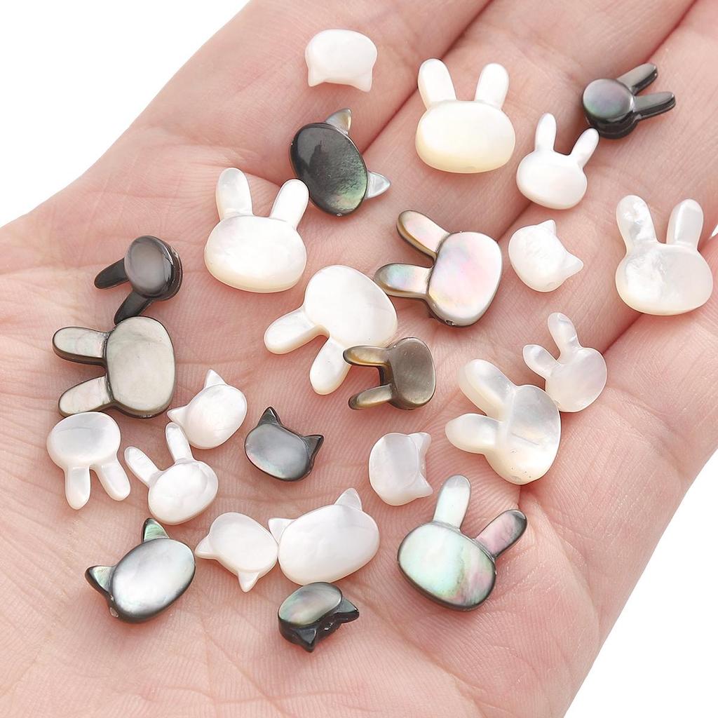 Natural Shell Rabbit Cat Head Beads For DIY Necklace Bracelet Earrings Jewelry Making