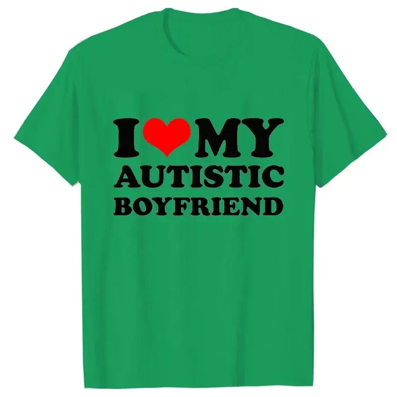 

Футболка «Я люблю свою девушку/парня-аутиста» Парные футболки для пар с аутизмом Футболки для женщин-аутистов и мужчин Футболки для него и для нее 4XL