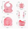 Kids Silicone Dinnerware Set with Ears - 6 Piece Light Baby Utensils for Toddlers