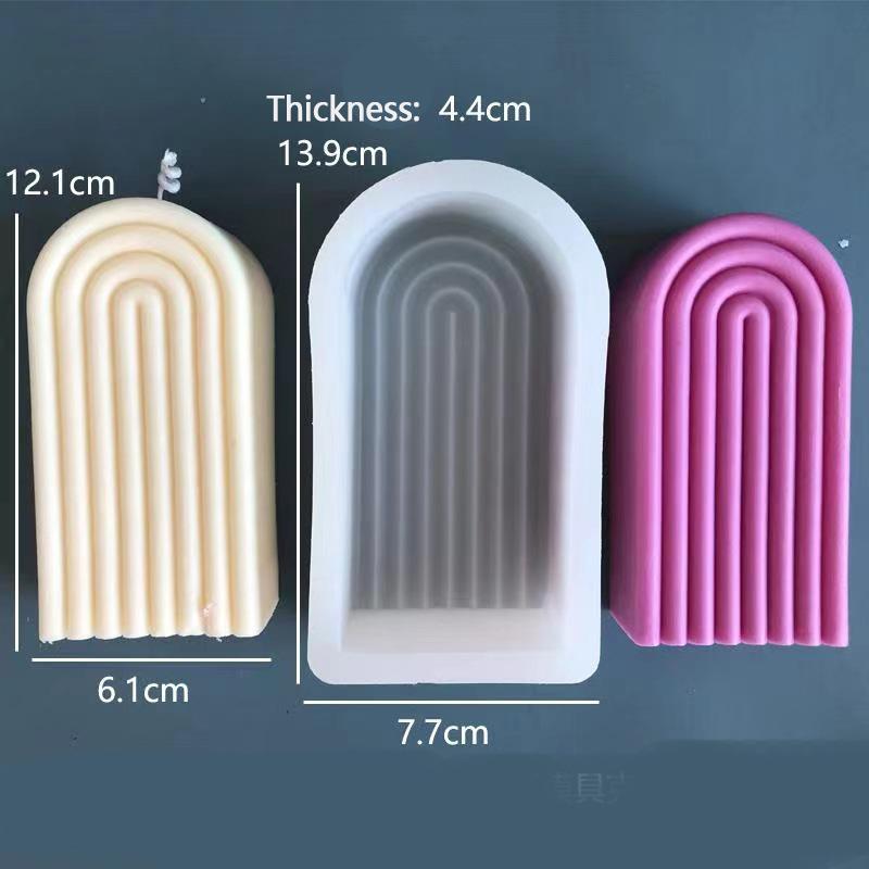 3D Regenbogenbogen Kerze Silikonform DIY Handgemacht Geometrie Duftkerzenherstellung Formen Seife Gips Harz Kuchenform Heimdeko