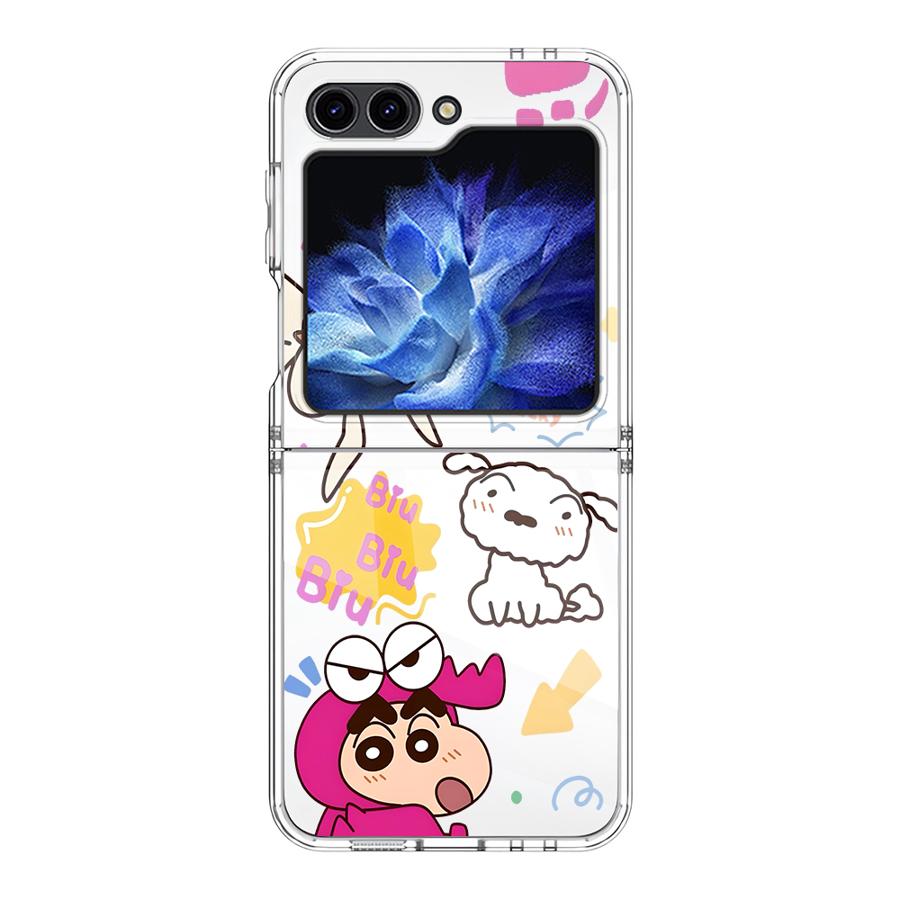 

Shin Cartoon Little White Back Phone Cover Funda Case for Samsung Galaxy Z Flip 7 6 5 4 3 Flip6 Flip3 Flip7 FE Flip4 Flip5 Galaxy Z Flip5