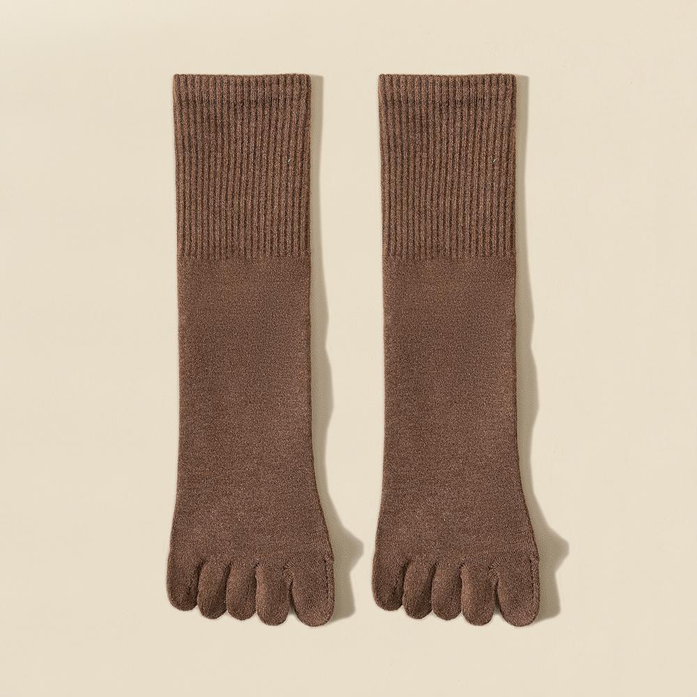 Wool Warm Five-finger Socks Comfortable Business Men's Toe Socks Sports Breathable Sweat Deodorant Solid Color Sock Male