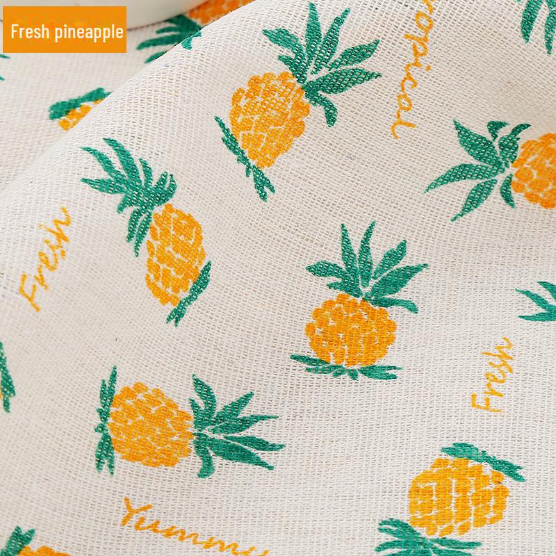 Floral Plaid Cotton-Linen Fabric for Tablecloths, Curtains, Sofas, and DIY Projects