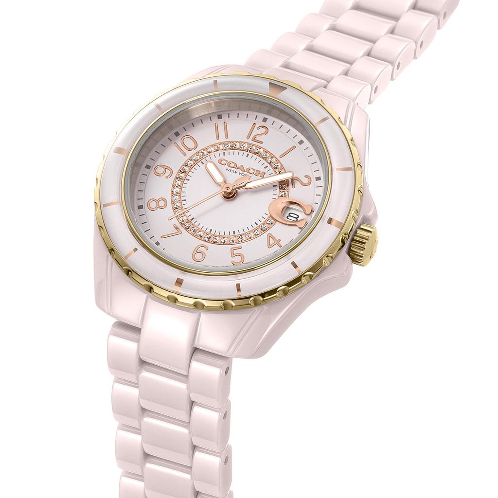 Watch PRESTON Pink Dial Ceramic Quartz 32MM Watch 14503463 [Coach] Women's [Item]