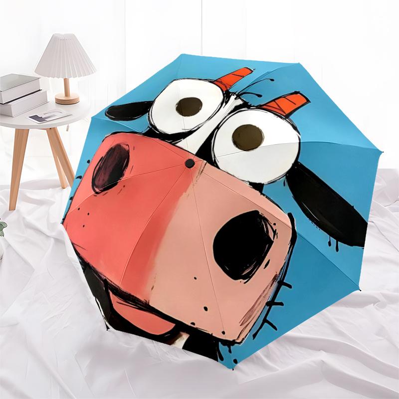 1pc Cow Nose Automatic Open/close Umbrella, 8-Rib Sturdy Structure, Portable Travel Umbrella, Parties, Everyday Useb062