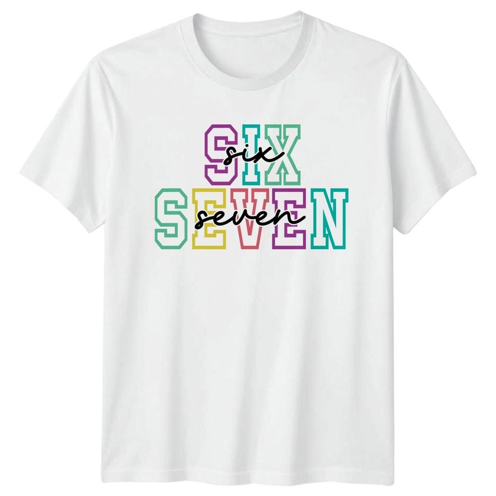 Six Seven Childrens Age Birthday Graphic Tee Unisexs Unisexs Unisex TShirt S