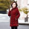 Fashionable and Comfortable Long Cotton Coat for Middle-aged and Elderly Women with Bright Surface