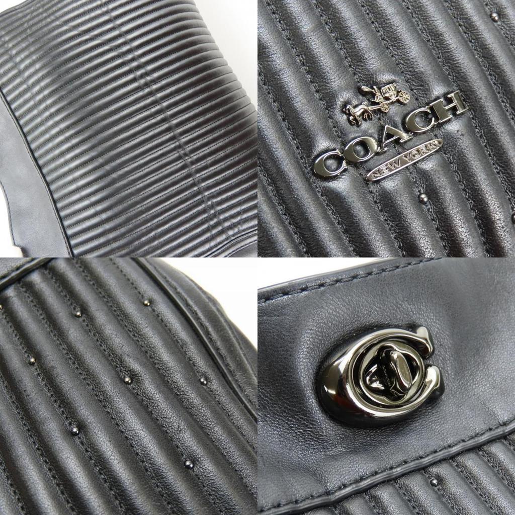 Gebrauchte COACH Schultertasche Edy 26834 Tabby-Leder Schwarz Kette