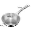 13cm Stainless Steel Frying Egg Pan Diversion Port Breakfast Cooking Pot Oil Splashing Pan  Sauces