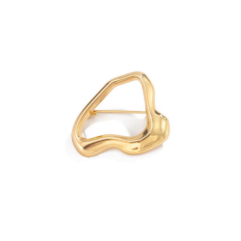 Schicke grenzüberschreitende Legierungsbrosche: Unregelmäßiger Metall-Anstecker mit Leinen-Finish