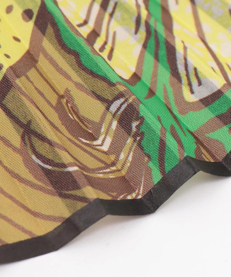 Titicaca Ethnic Print Folding Fan with Storage Japanese Clothing Free ZOSCBD7044 Women's Bag, Accessory, Size, Yellow,