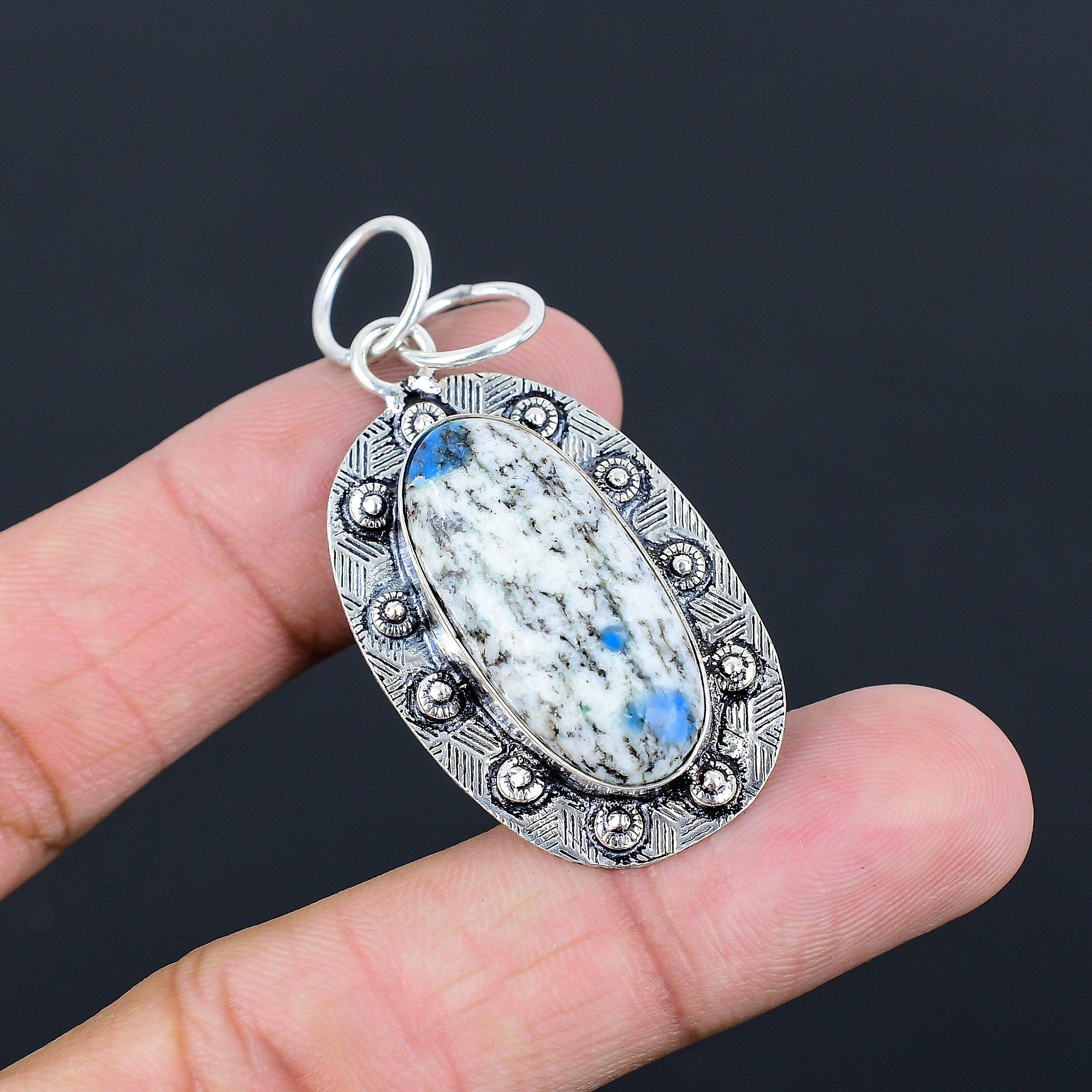 Easter Sale Natural K2 Jasper 925 Sterling Silver Art Deco New Pendant Jewelry