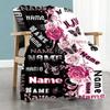 Name Rose Butterfly Customize Text Blanket Cozy Personalized Blanket Durable Comfort Suitable for Office Bed Living Room Picnics for All Occasions