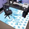1PC Custom Name Blue Bow Polka Dots Theme Floor Mat Ideal for Living Room, Game Rooms, Office, Bedroom,Floor Mat Playful Design