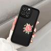 Pink Flower & Butterflies on Side Soft TPU Phone Case for iPhone 16 15 14 13 12 11 Pro Max Plus Shockproof Anti-Slip Cover