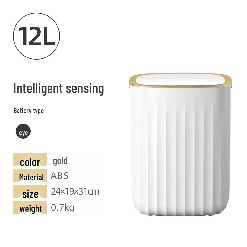 Jieanhui Automatic Smart Sensor Trash Can with Lid - Waterproof for Kitchen, Bathroom, or Living Room
