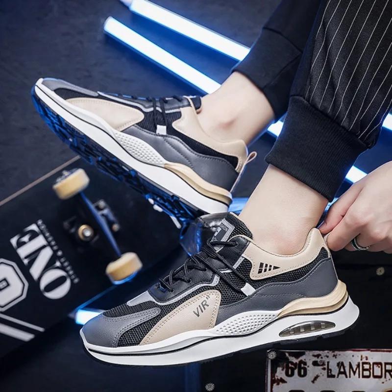 Mode Hochwertige Herren-Sneaker Mesh Atmungsaktive Freizeitschuhe Luftkissen Laufschuhe für Herren Schnürschuhe Plateauschuh Tenis Masculino