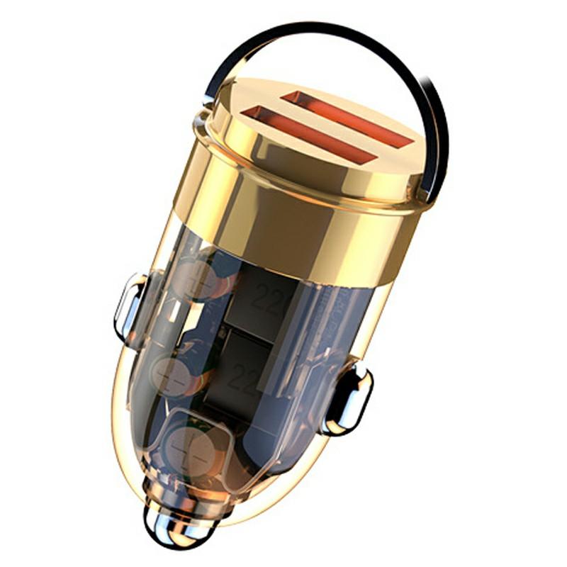 

G22S 240W Fast Charging Type-C+USB Car Charger 12V-24V Dual Port Cigarette Lighter Adapter