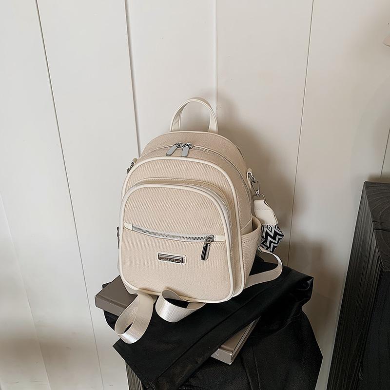 Simple and Versatile Backpack Women's New High-end Fashion Shoulder Messenger Bag Multi-functional Backpack