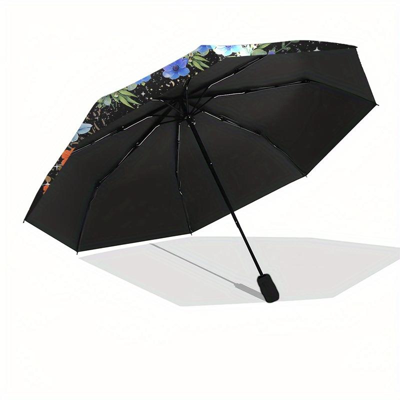 Starry Night Tree of Life Wall Art DecorUmbrella, Portable 3-Fold Compact Umbrella for Men & Women Gift