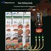 Hayabusa Multicolor Sabiki Rig for Red Sea Bream, Mackerel, Yellow Croaker Fishing