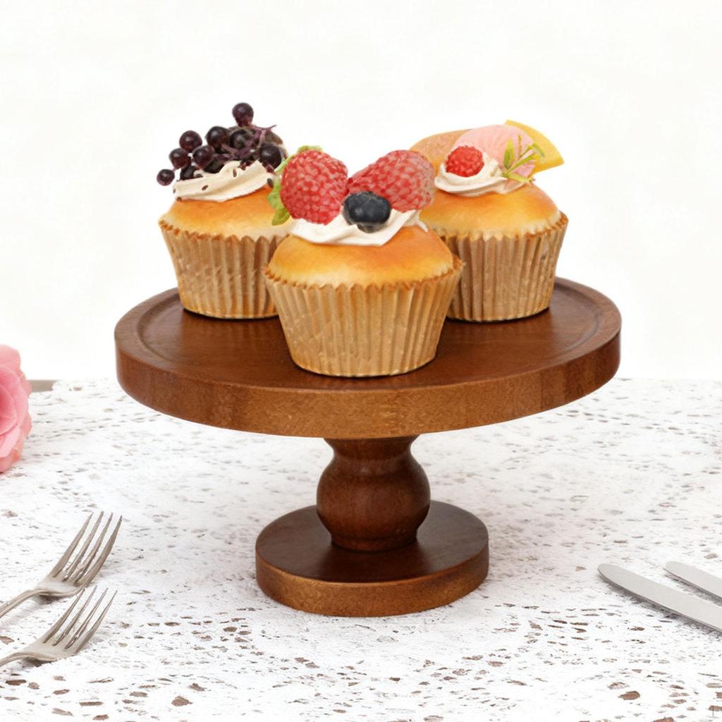 Cake Stand Cupcake Pedestal Rustic Dessert Display Plate Fruit for Party Cakes Shower