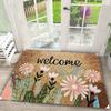 Floral Schmetterling Willkommen Teppich Matte Teppich Gänseblümchen Magnolien Druck Rutschfest Bodendekor für Hauseingang Heimdekoration Willkommensmatte