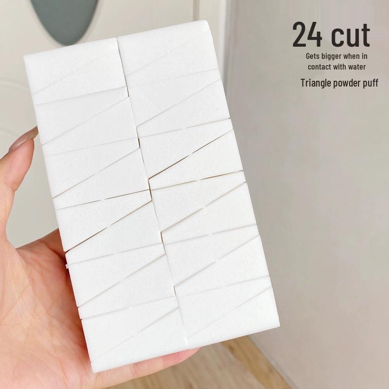 Matcha Puff 24-Cut Soft Triangle Makeup Sponge for Wet & Dry Use