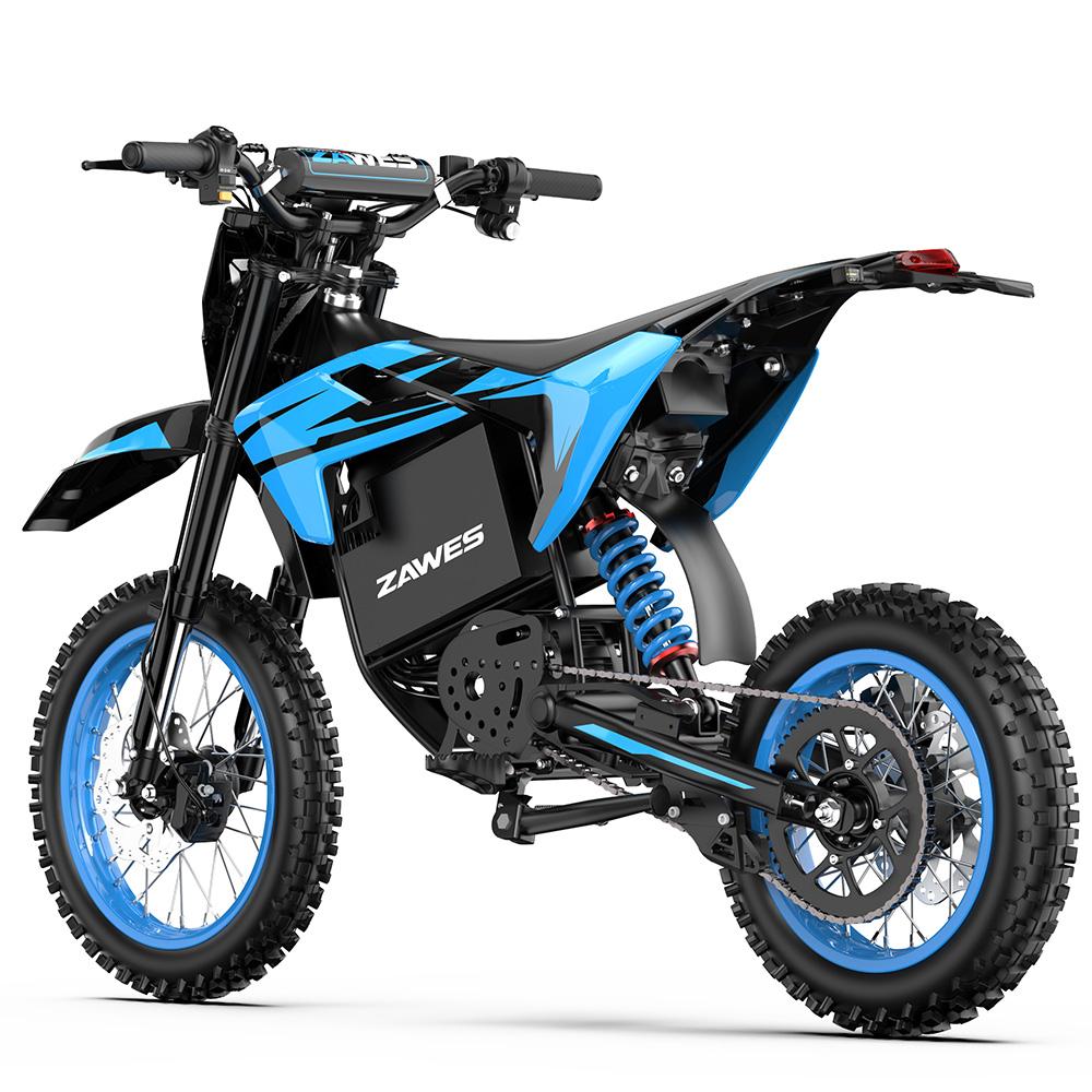 Electric Off Road Motorcycle ZAWAS S3 5000W Peak Motor 14" Electric Off Road Bike 60V 23.4AH Full Suspension Max Load 150Kg
