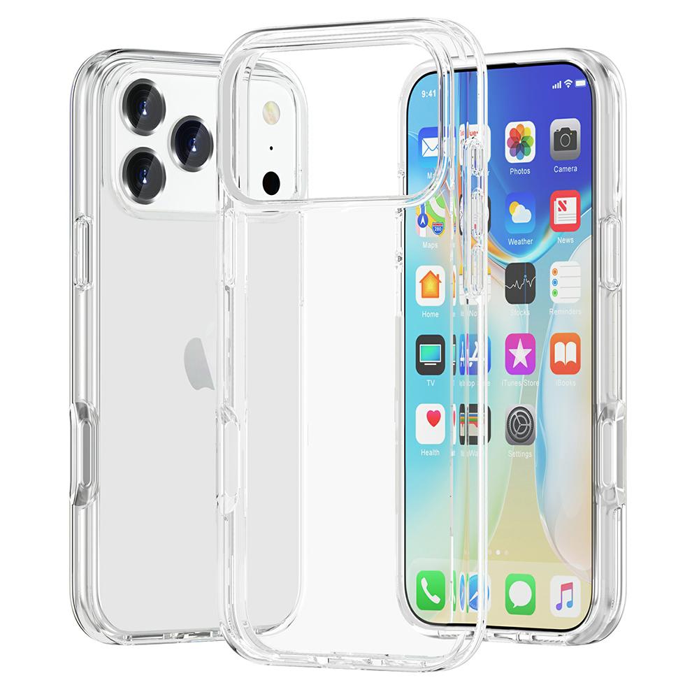 For iPhone 17 Pro Case PC+TPU Shockproof Clear Phone Cover