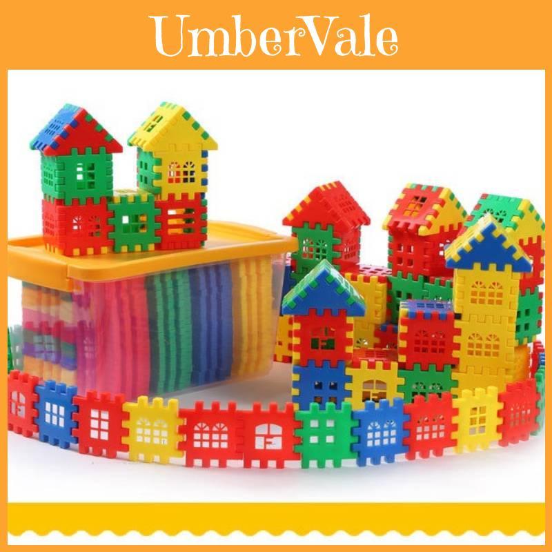 Colorful Plastic House Construction Set For Toddlers Diy Assembly 4.1g