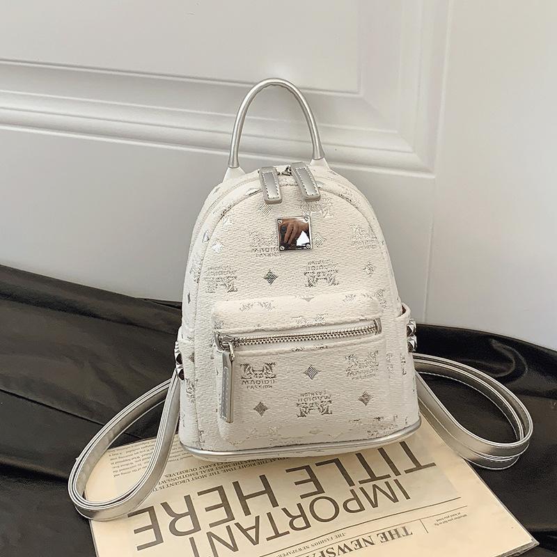 

Retro high-texture double-shoulder women s bag trendy simple and versatile college style large-capacity back small bag