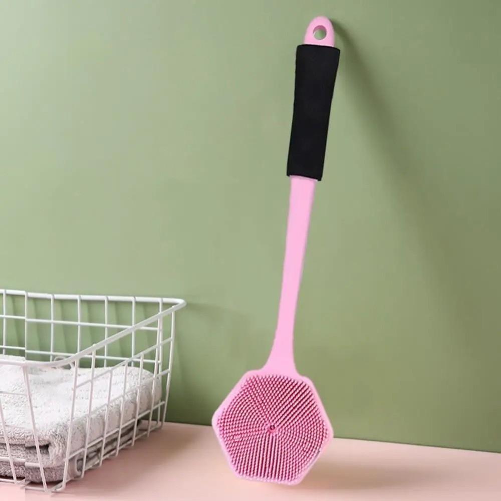 Anti Slip Silicone Shower Brush Double Sided Back Scrubber Bathing Brush Household Use
