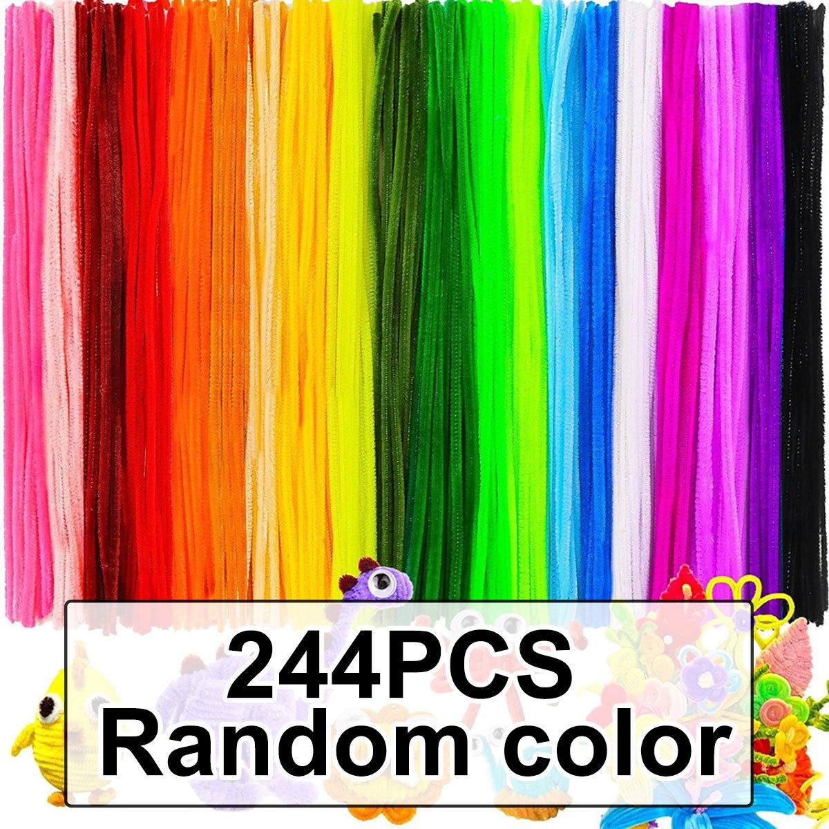 

244Pcs 30cm Colorful Felt Pipe Sticks, Soft DIY Handmade Craft Materials, Multicolor Sewing Art Accessories for Christmas ZSY