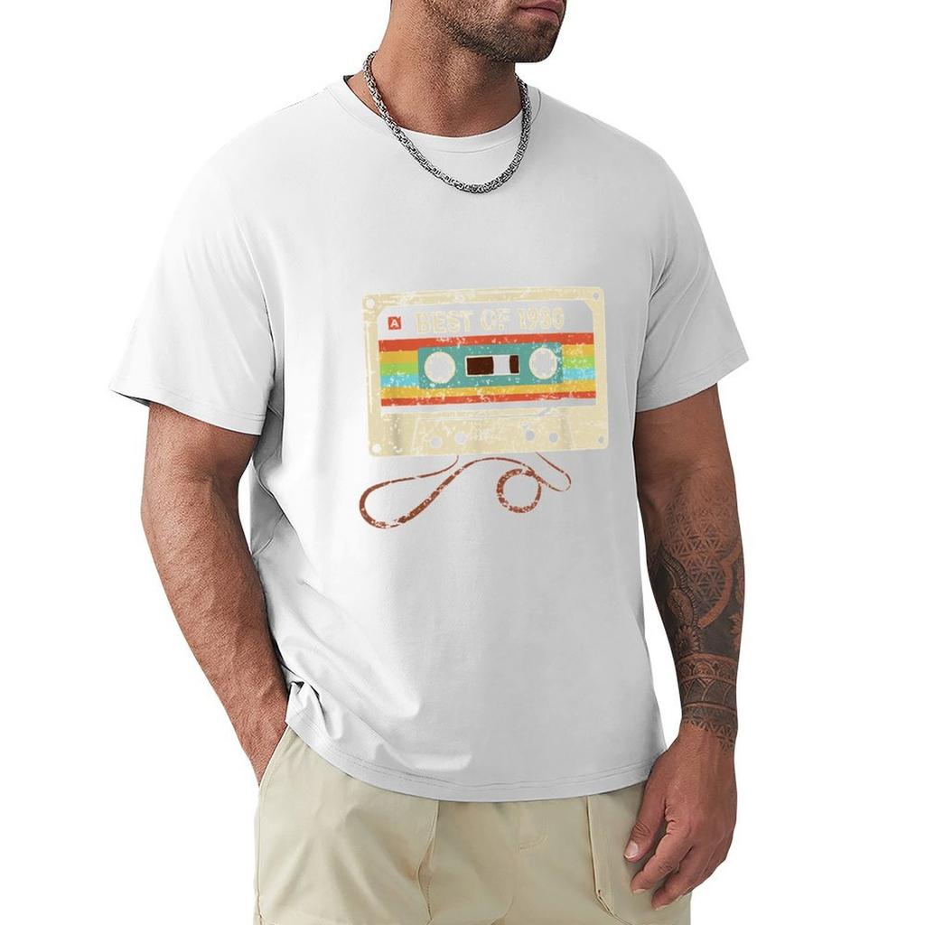 Best of 1980 Vintage 40th Birthday Gift Mixtape Unisex Unisex TShirt Relaxed Fit Casual Short Sleeve Top