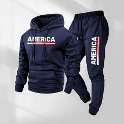European & American Style Unisex Hoodie Set: Seasonal Plus Velvet Printed Sweatshirt for Sport & Casual Wear