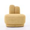 Cozy Bunny-Ear Fabric Ottoman - Fixed Upholstered Stool with Cute Ears, No Storage, Not Removable
