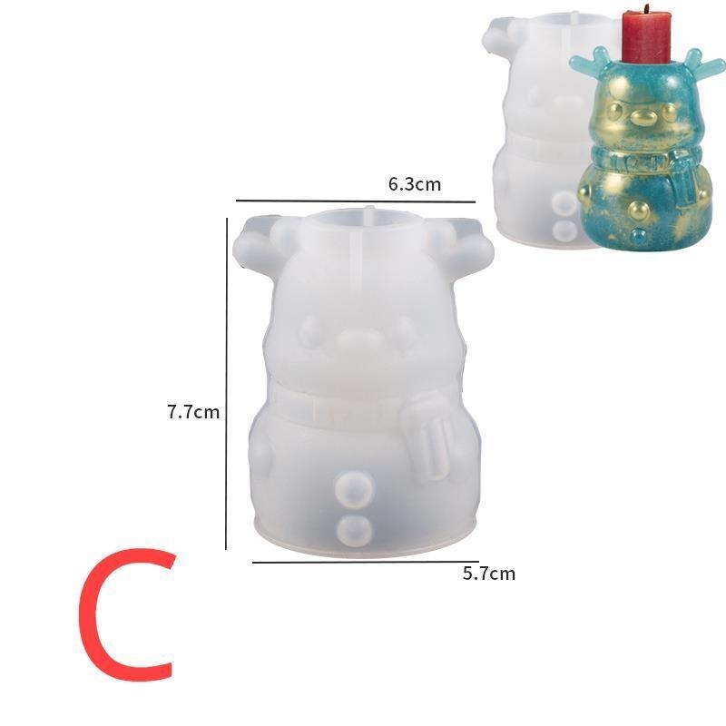 Weihnachtsmann Elch Kerzenständer Silikonform DIY Handgemachter Kerzenhalter Topfpflanze Aromatherapieform Weihnachtsdeko für Heimschmuck