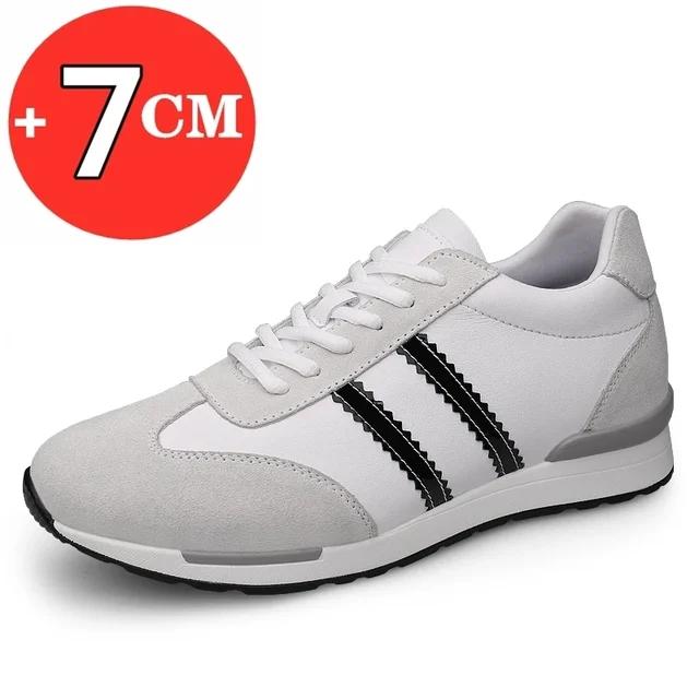 

Мужская обувь, увеличивающая рост, кроссовки с подъемной стелькой, белые, черные туфли 7 см, мужская модная обувь для отдыха, спортивная обувь с подъемником 40