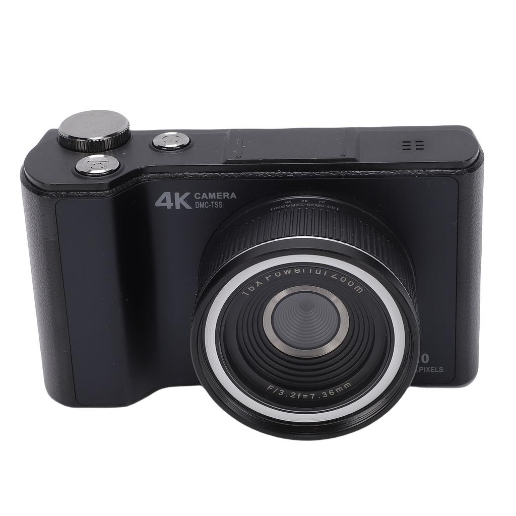4K Digital Camera 64MP Auto Focus 180 degrees Flip Screen 16X Digital Zoom Compact Travel Camera with Fill Light