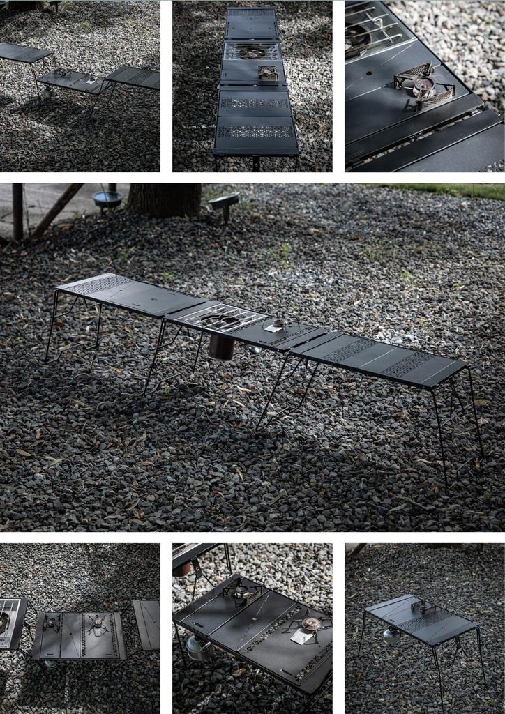 CAMPING MOON IGT Bridge Table Laser Top, Half, Black, CK-12BK-1P